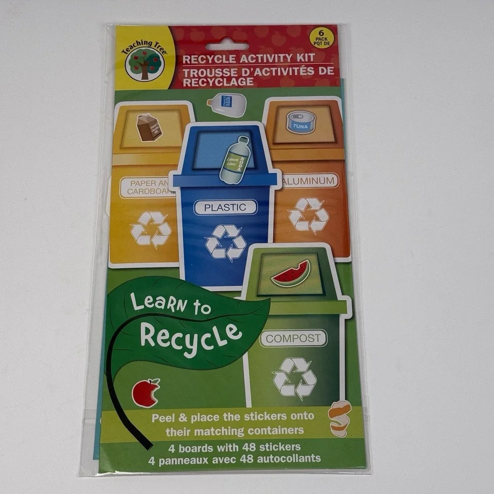Teaching Tree Learn To Recycle Activity Kit 4 Boards 48 Stickers Environment